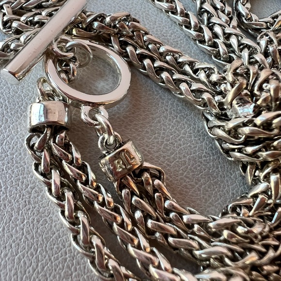 Ralph Lauren Silver-tone long knot toggle necklace Brand New - Picture 3 of 13